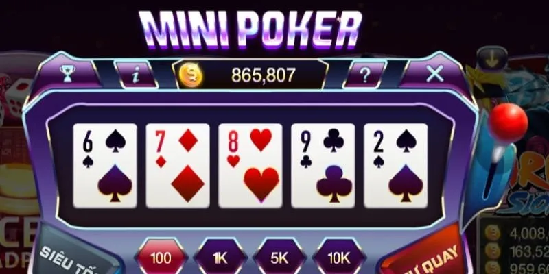 Khám phá các lá bài trong mini poker