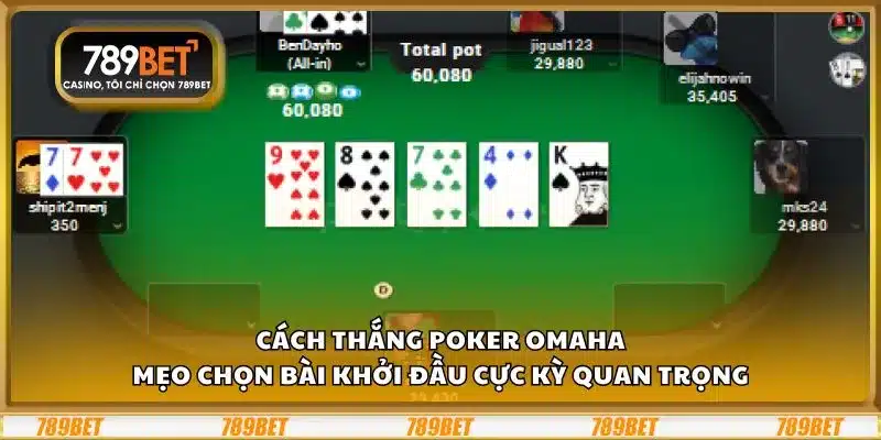 Cách thắng Poker Omaha: Mẹo chọn bài khởi đầu cực kỳ quan trọng